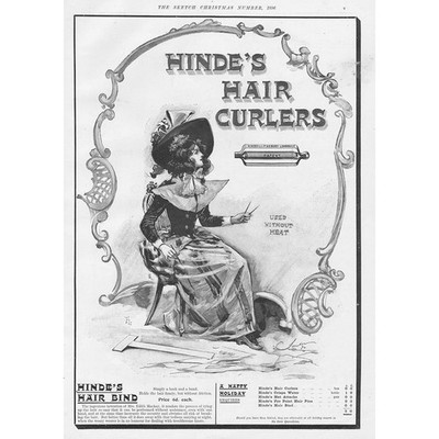 HINE'S Lockenwickler Victorian Advertisement 1896