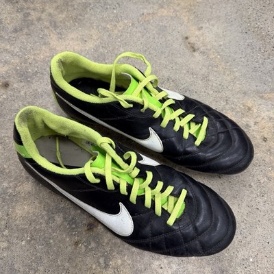 Nike Tiempo Natural IV FG Mens Size 9 Black Green Soccer Cleats