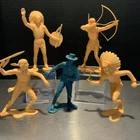 Vintage 1964 Louis Marx & Co. Toys 6in Indians And Cowboy 5 Pieces
