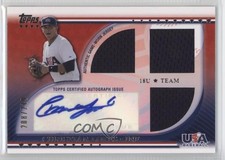 2010 Topps USA Baseball Team Relics 208/219 Christian Lopes #USAAR-CL Auto n8a
