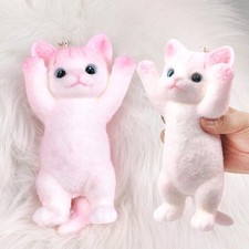 Big Hand Painted Cat Squishy Toys,Soft Squeeze Stress Large, Pink White