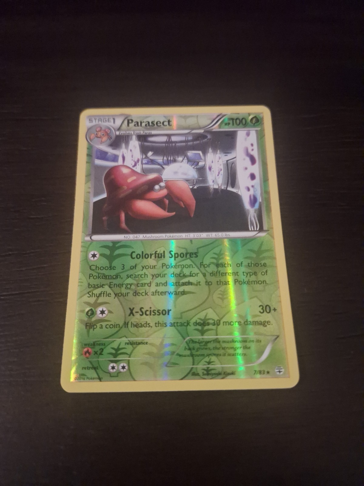 2016 Pokemon Parasect Reverse HOLO RARE Generations XY #7/83 NM