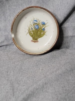 Ashtray Vintage 1970's Blue Cornflowers (Small Chip see Pics)