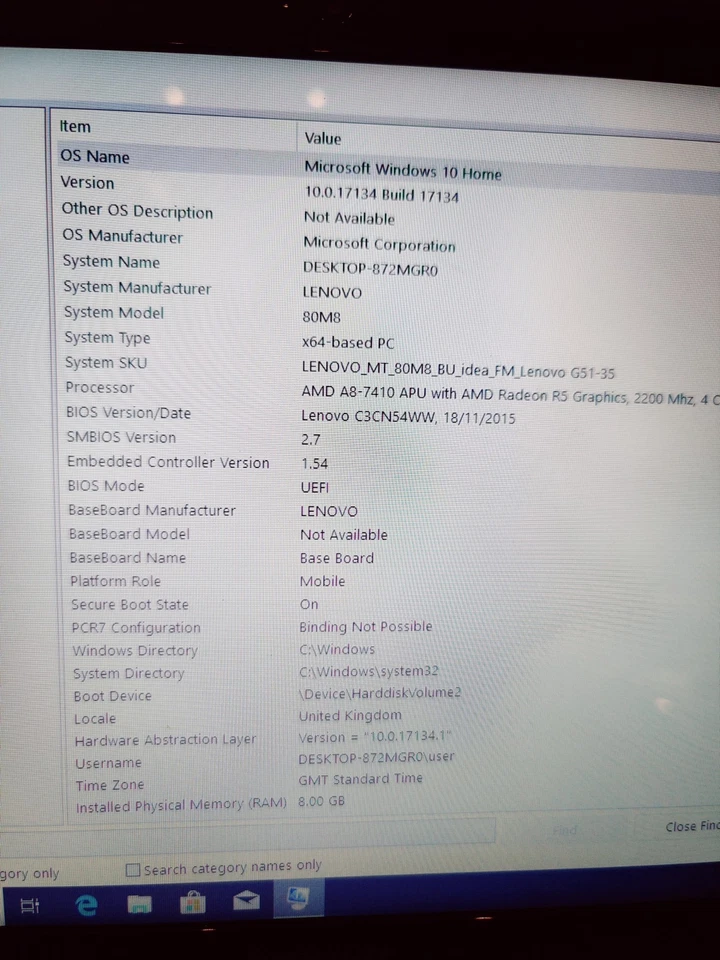 Laptop Lenovo 15.6 G51 AMD A8-7410 With Radeon 8 GB Ram 500 GB Run To Win - Image 3 of 4