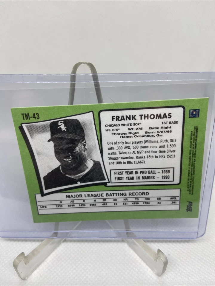2013 Topps Update, Frank Thomas, TM-43, Topps Mini, Chicago White Sox - Image 2 of 2