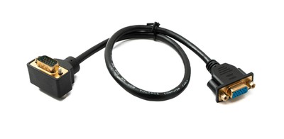 SYSTEM-S D Sub15 Kabel 50 cm HD VGA 15 Pin Stecker zu Buchse DB15 Winkel Down