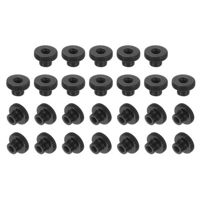 26Pcs Knurled Thumb Nuts, M3x7mm Carbon Steel Nut Iron Round Knobs Black