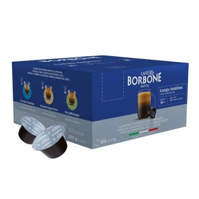 Caffè Borbone Lungo Sublime 100% Arabica 64 Kapseln Kompatibel Nescafè * Dolce G