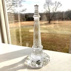 Vtg Waterford Irish Crystal Cape Hatteras Lighthouse Sculpture Marked, MINT 9"
