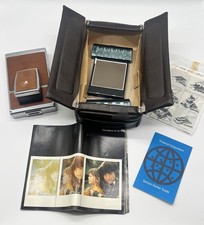 Polaroid SX-70 Vintage BROWN Camera Leather Case Polaroids 2 Flash Bars Manuals