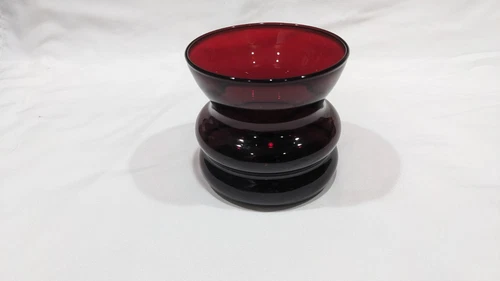 Vintage Royal Ruby Vase Red Glass Ladie's Spittoon Vase by Anchor Hocking