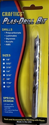 3/8'' Craftics Plas-Drill Bit for Acrylic, Plexiglass, Lucite, Acrylite #1106028