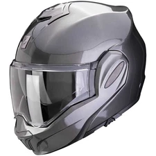 SCORPION EXO TECH EVO PRO METALLIC GREY FOLDING FIBER MOTORCYCLE HELMET SIZE XL