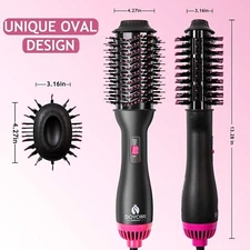 * UM * HAIR DRYER AND VOLUMIZER BRUSH ' 1200 WATTS ' " CURLY OR STRAIGHT " BLACK