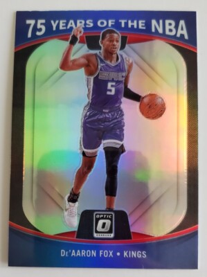 2021-22 Panini Optic De'Aaron Fox 75 years of the NBA Silver Holo