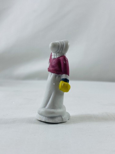 Miniature Christmas Village Scene 2 1/4" Girl/Woman With One Arm Up - Picture 5 of 8