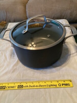 NEW - BIALETTI ''CERAMIC PRO'' NON STICK - 6 QT STOCK POT - 450*F TEMP - GLASS TOP