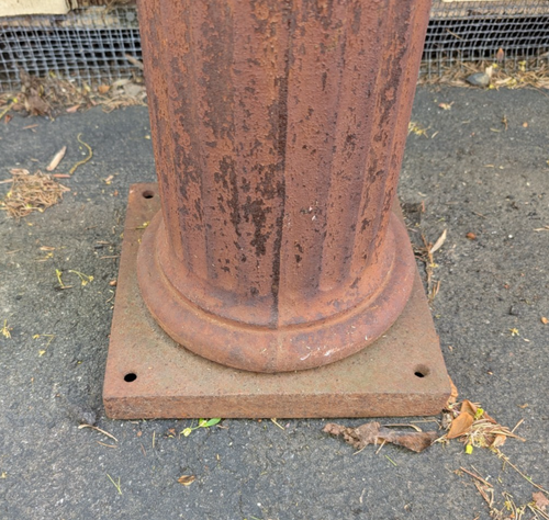 Antique Cast Iron Architectural Salvage Column Garden Pedestal - Picture 5 of 13