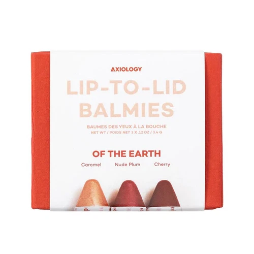Axiology Lip to lid balmies trio Of The Earth Full Size new in box