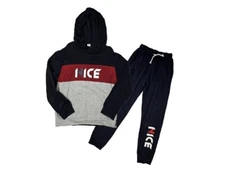 SHEIN Boy Letter Graphic NICE on Hoodie & Sweatpants Size 10 Christmas