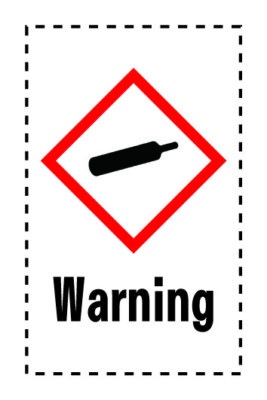 5x GHS Aufkleber Komprimierte Gase Warning PE-Plastik Gefahrsymbol