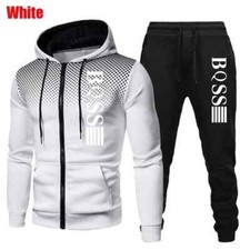 Mens Tracksuits Casual Sweatpants Print Zipper Hooded Fashion Sweatshirt