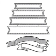 6Pcs Banners Cutting Dies, Bookmarks Ribbon Lable Tag Layering Die Cuts Metal Em