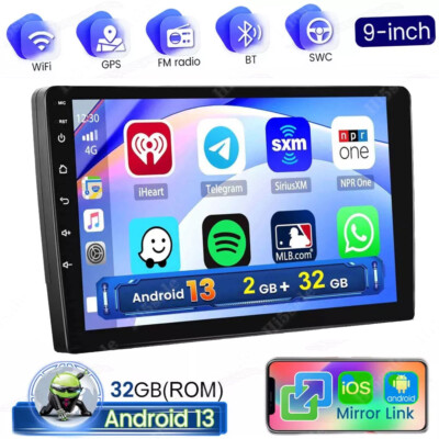 9'' Android 13 Carplay Car Stereo Radio GPS Navi WiFi MP5 BT 2+32GB Double 2Din
