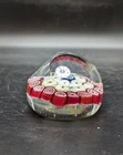 Vintage Ferro Murano Art Glass Faceted Millefiori Close Pack Paperweight 3"