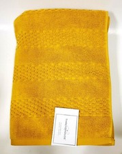 NEW THREADHOUSE BURNT YELLOW COTTON QUICK DRY TEXTURE OVERSIZED BATH SHEET TOWEL