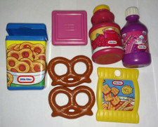 Little Tikes Play Food Pretzels, Yogurt, Pink Berry Juice, Grape Soda, Cereal