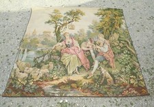 *GRANDE TAPISSERIE ROMANTIQUE MURALE ANCIENNE TENTURE signée JP type Aubusson  D