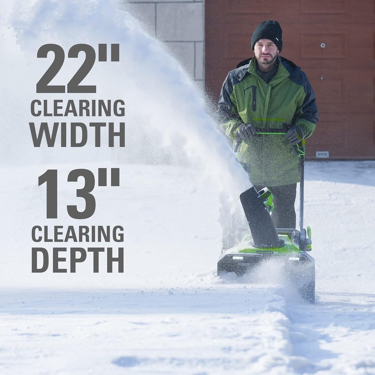 Greenworks Pro 80V 22 inch Snow Blower SNB404 with 4AH Battery and