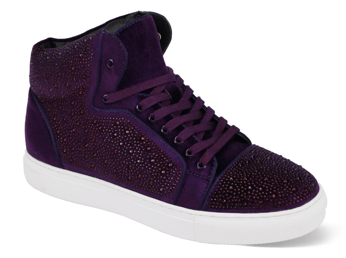 Purple velvet shop sneakers