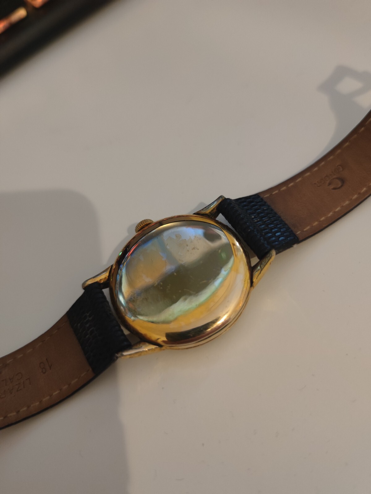 1954 Omega Watch Manual Wind Watch, Black Crosshair Dial, Sub Second