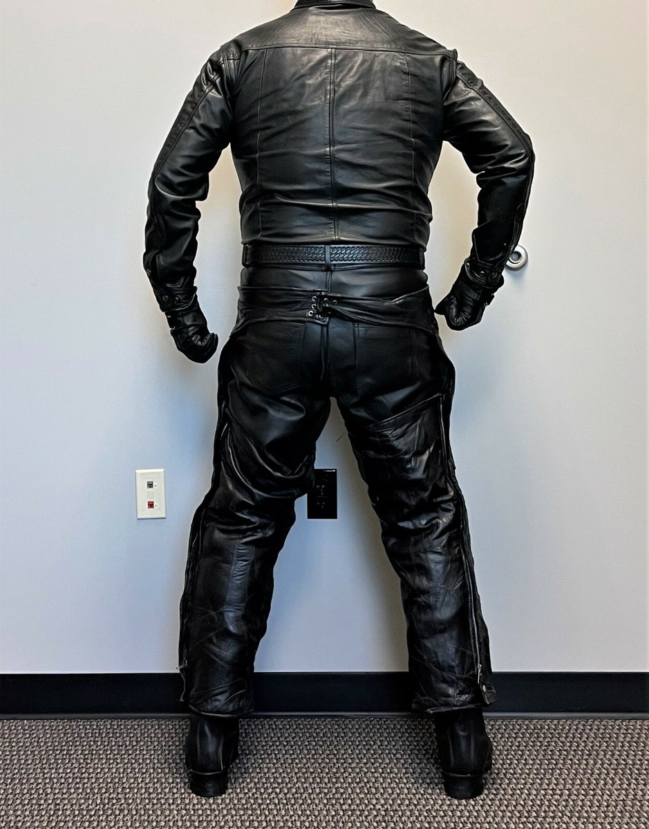 Black Leather Chaps Size Large | eBay