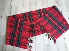 Cashmink Acrylic Scarf Field Manor V. Fraas Burberry Pattern Germany Red EXC!