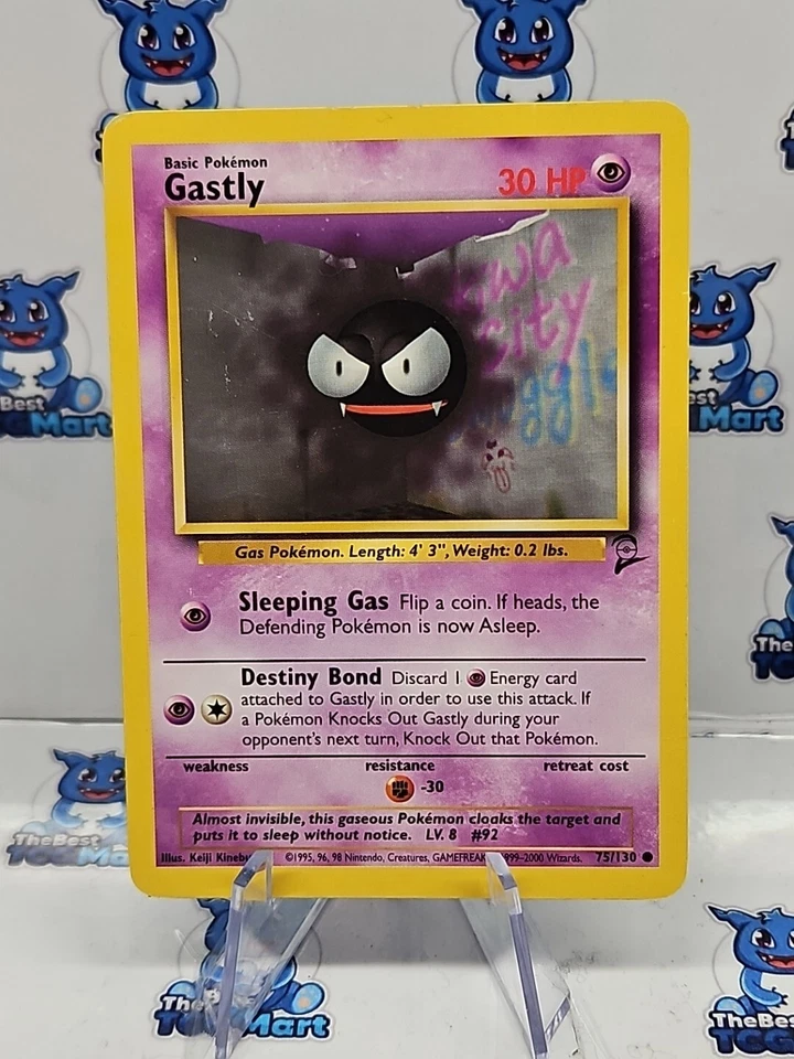 Gastly 75/130 Pokemon Base Set 2 MP - Image 2 of 3