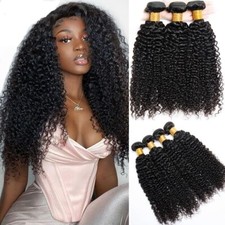 Natural Black Curly Brazilian Virgin Human Hair 8"- 22"