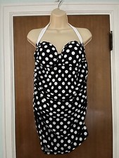 NWT one piece swimsuit/dress CHAPS sz 12 black white $88