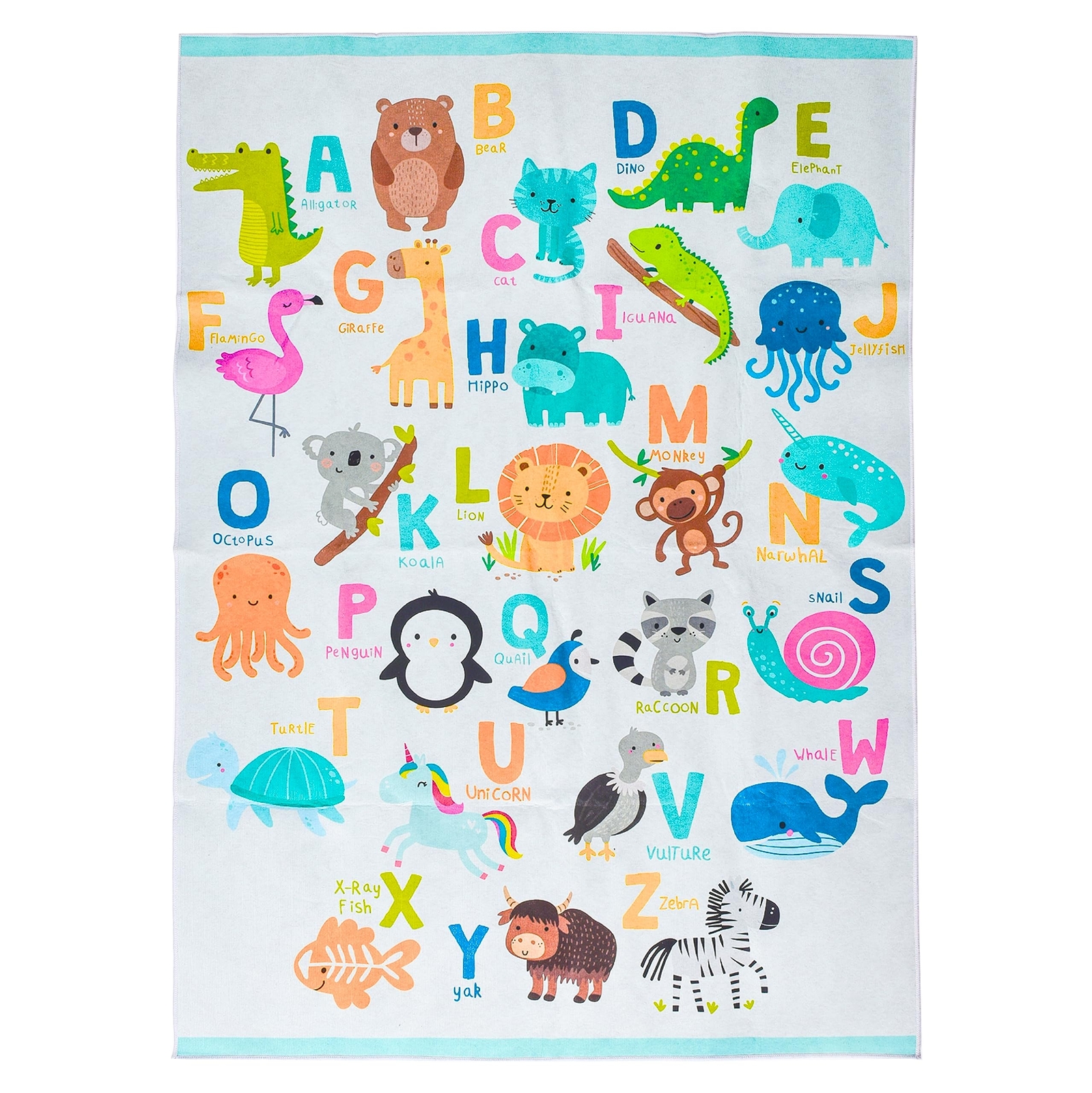 Childrens Rug, Multicolor ABC Design, 62.9''x47.2'' - Playroom Rug for Kids -...