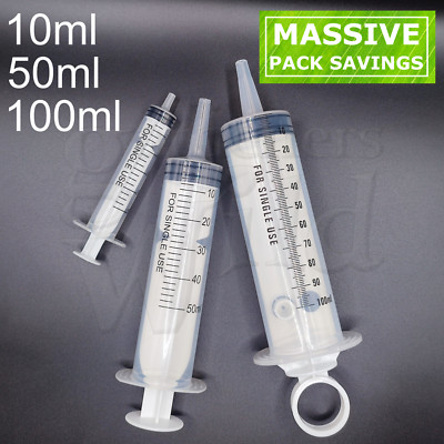 Spritze Kunststoff Labor 10ml/50ml/100ml Fütterungsmechaniker Hydrokultur Handwerk