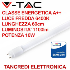 V-TAC PRO VT-062 687 Tubo LED Samsung Classe A++ T8 10W G13 60cm Luce Fredda