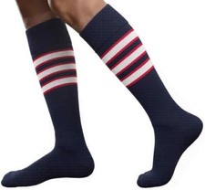 COUVER Unisex Knee High Striped Similar Baseball Team Style Sport Socks