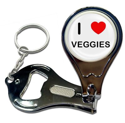 Veggies I Love Herz Nagelknipser Flaschenöffner Schlüsselanhänger (63 mm x 35 mm)