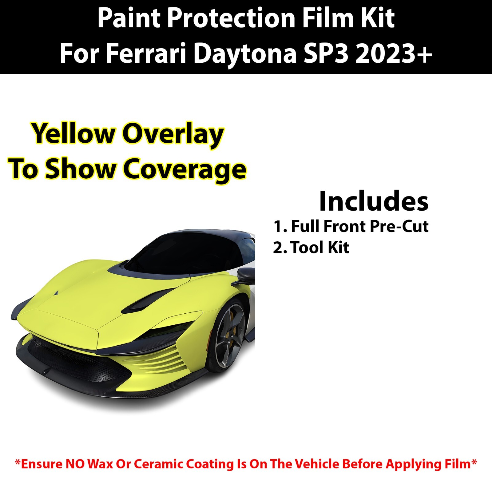 Pre Cut Paint Protection Film Clear Bra PPF Kit for Ferrari Daytona 2023+