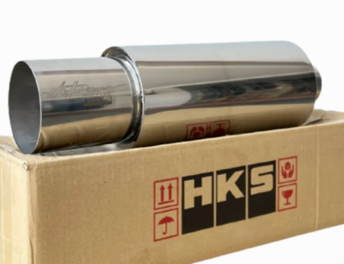 HKS HI-POWER UNIVERSAL SINGLE EXHAUST MUFFLER Chrome Inlet 2.0 Outlet 3.5 Inches - Picture 1 of 15