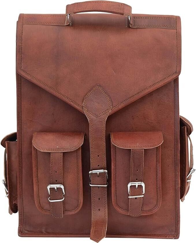 Shoulder Outdoor Bag Genuine Leather Travel Rucksack Backpack New Men's