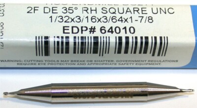 Up to 2 New Niagara 1/32'' diameter Double End 2 Flute HSS End Mill 64010