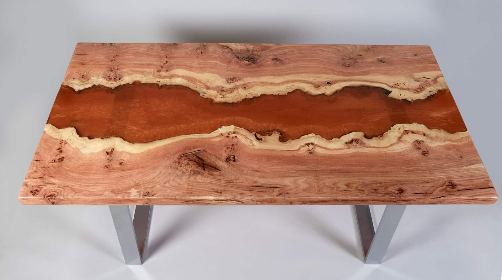 Brown Resin River Epoxy Dining Center Coffee Table Top Acacia Wood Handmade Arts